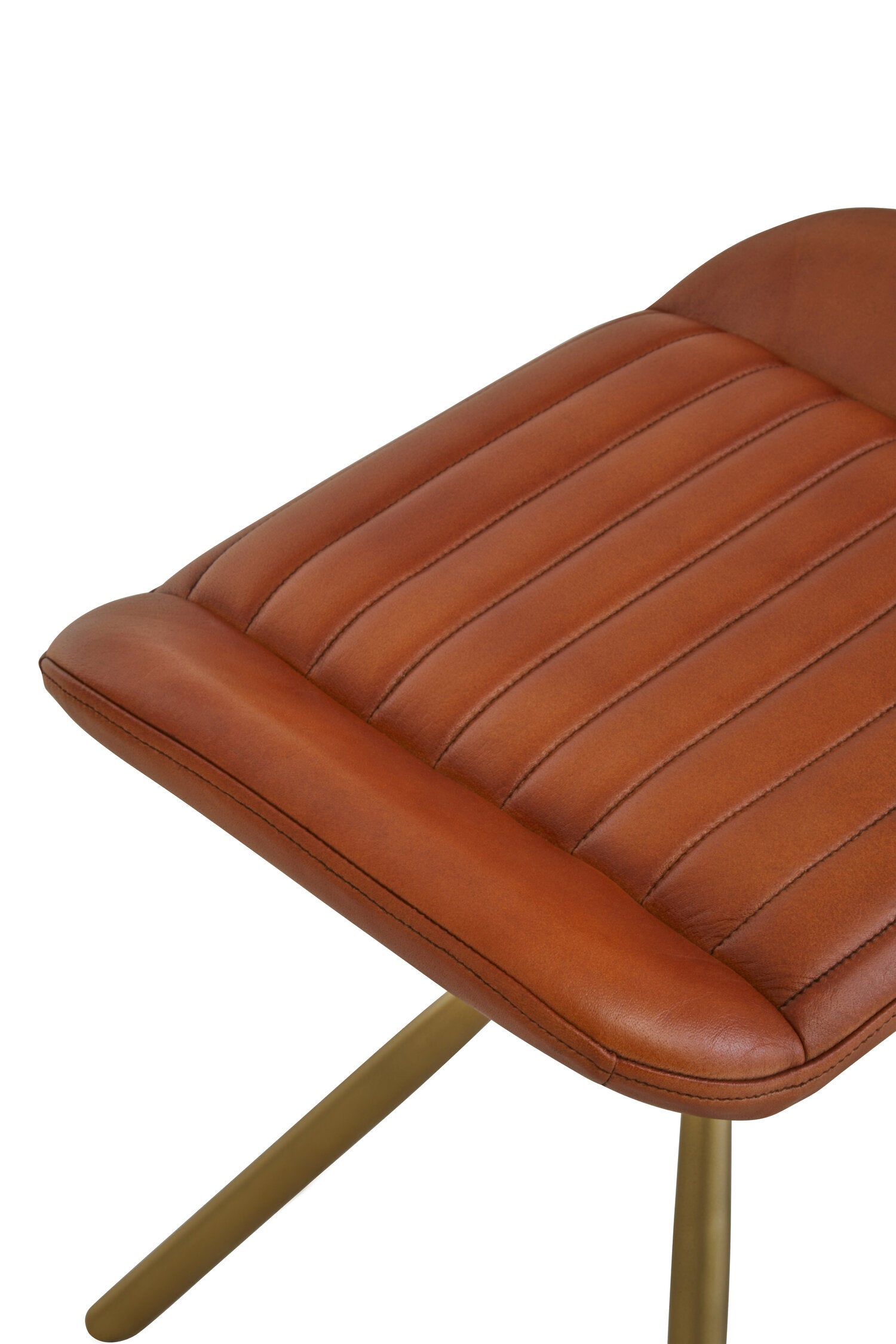 Buffalo Tan Leather Footstool