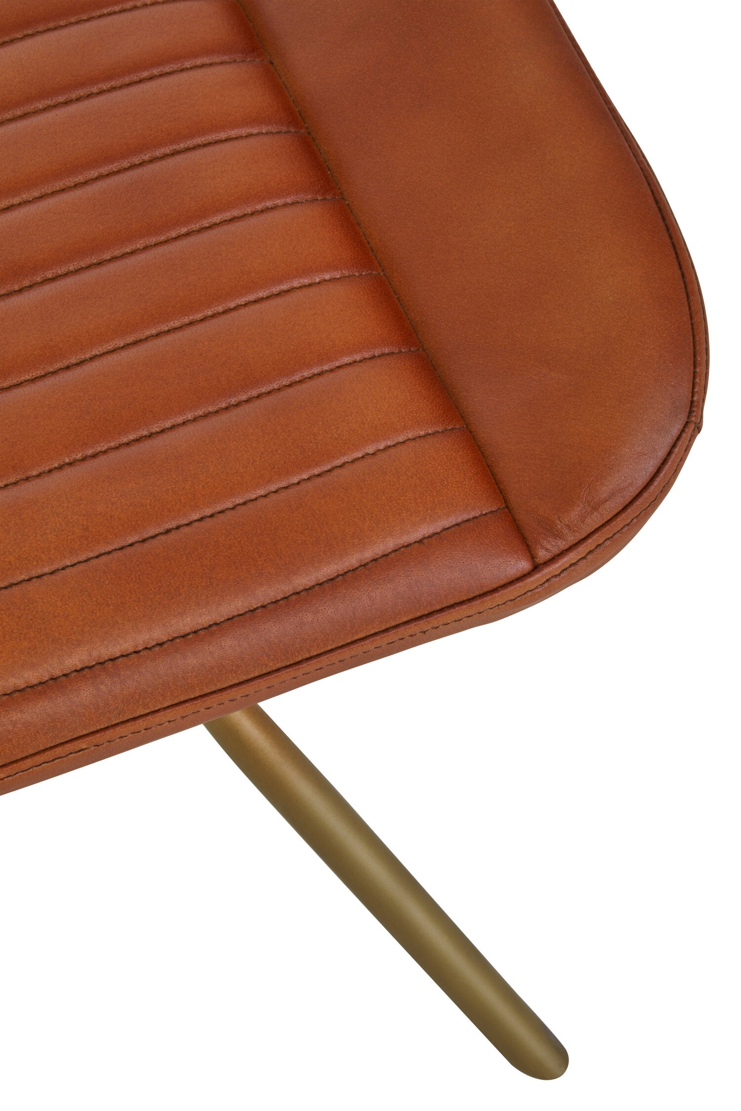 Buffalo Tan Leather Footstool