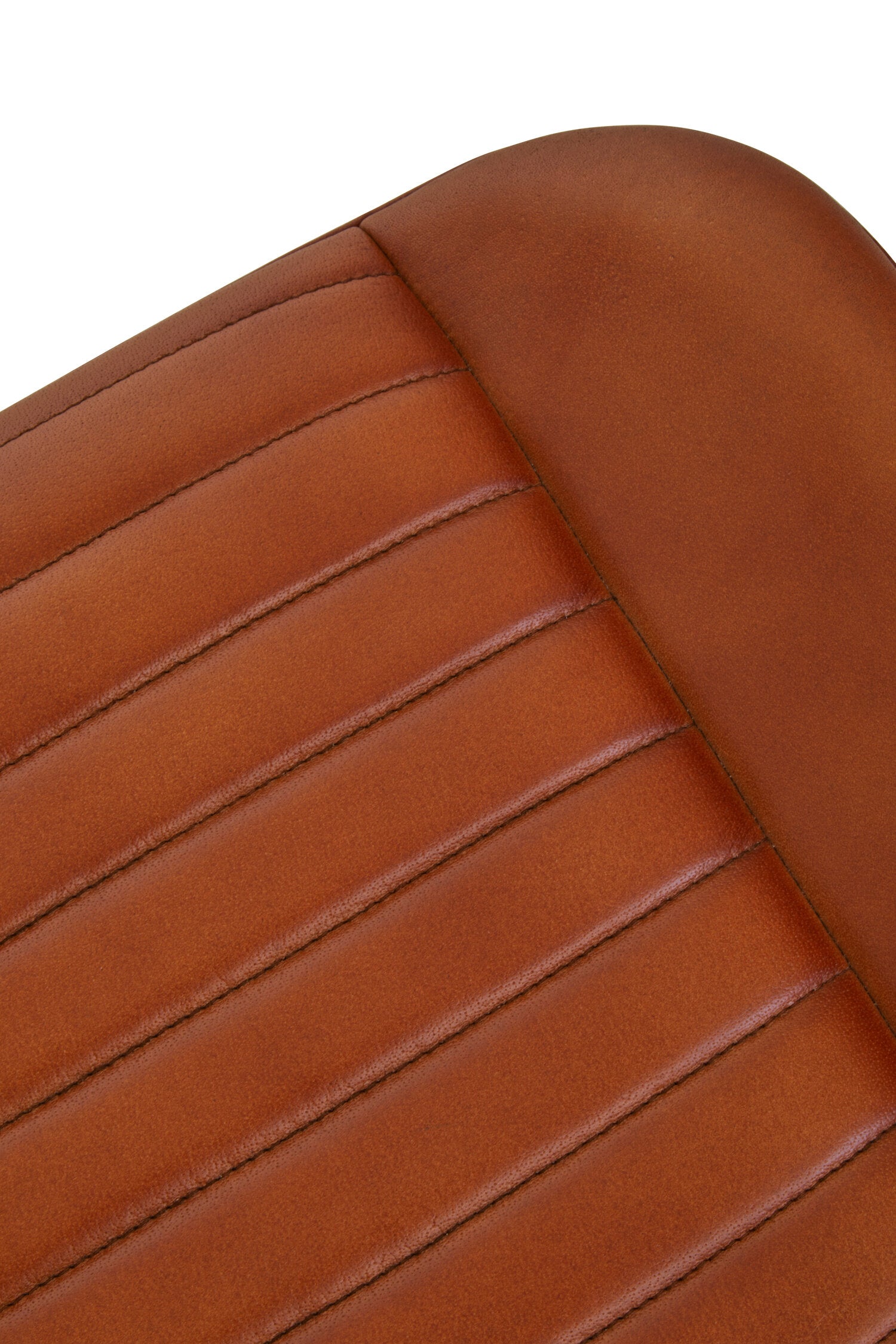 Buffalo Tan Leather Footstool