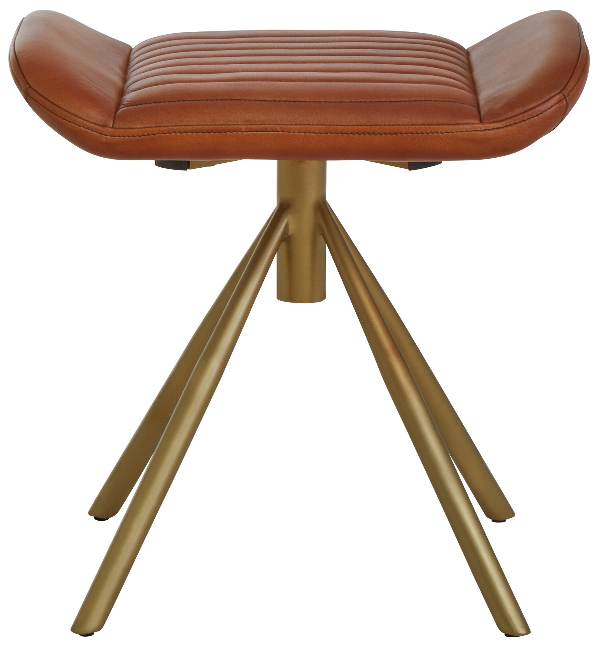 Buffalo Tan Leather Footstool