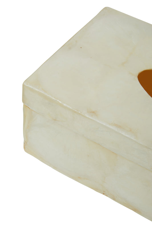 Palu White Sea Shell Tissue Box