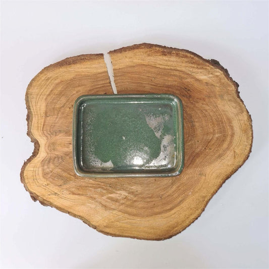 26cm Glazed Drip Tray | Rectangle | Green | Luxury Home Accessories | Heulog Glow