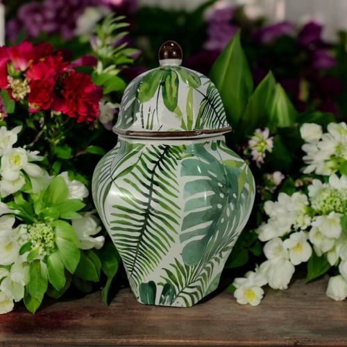 26CM PALM LEAF GINGER JAR