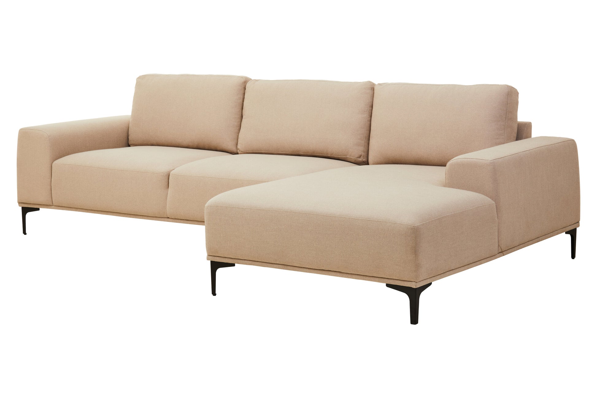 Toulon 3 Seat Natural Fabric Right Chaise Sofa