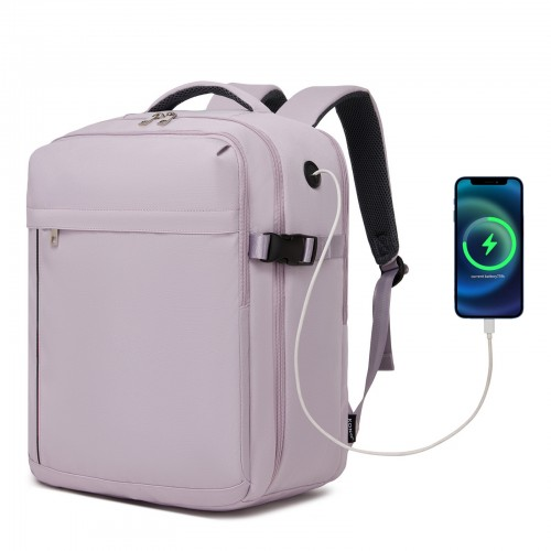 BPK2524 - Kono Spacious and Organised Personal-Item Backpack (40×30×20) with 15.6" Laptop Sleeve, Clamshell Main - Purple