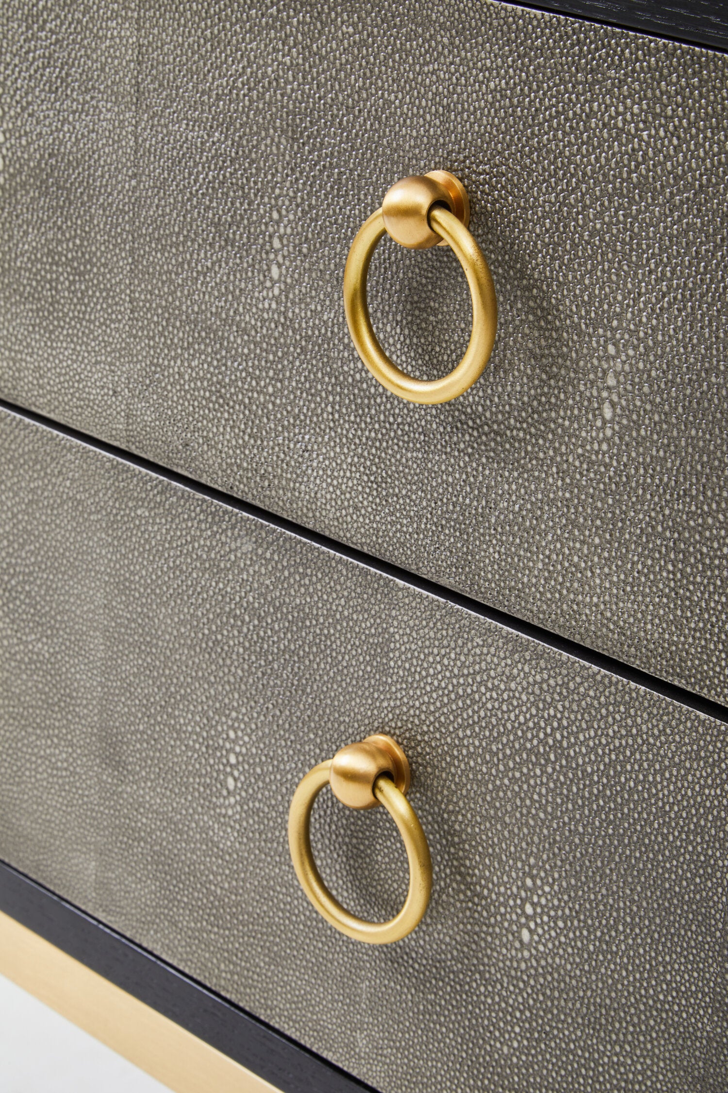 Deruta Two Drawer Grey Shagreen Effect Side Table