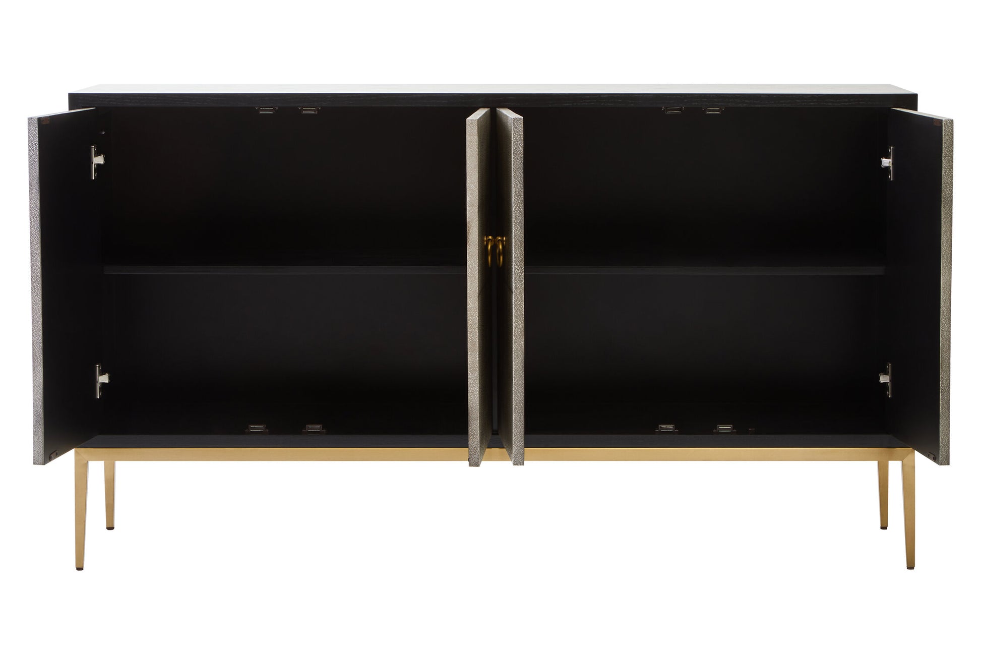 Deruta Grey Shagreen Effect 4 Door Sideboard