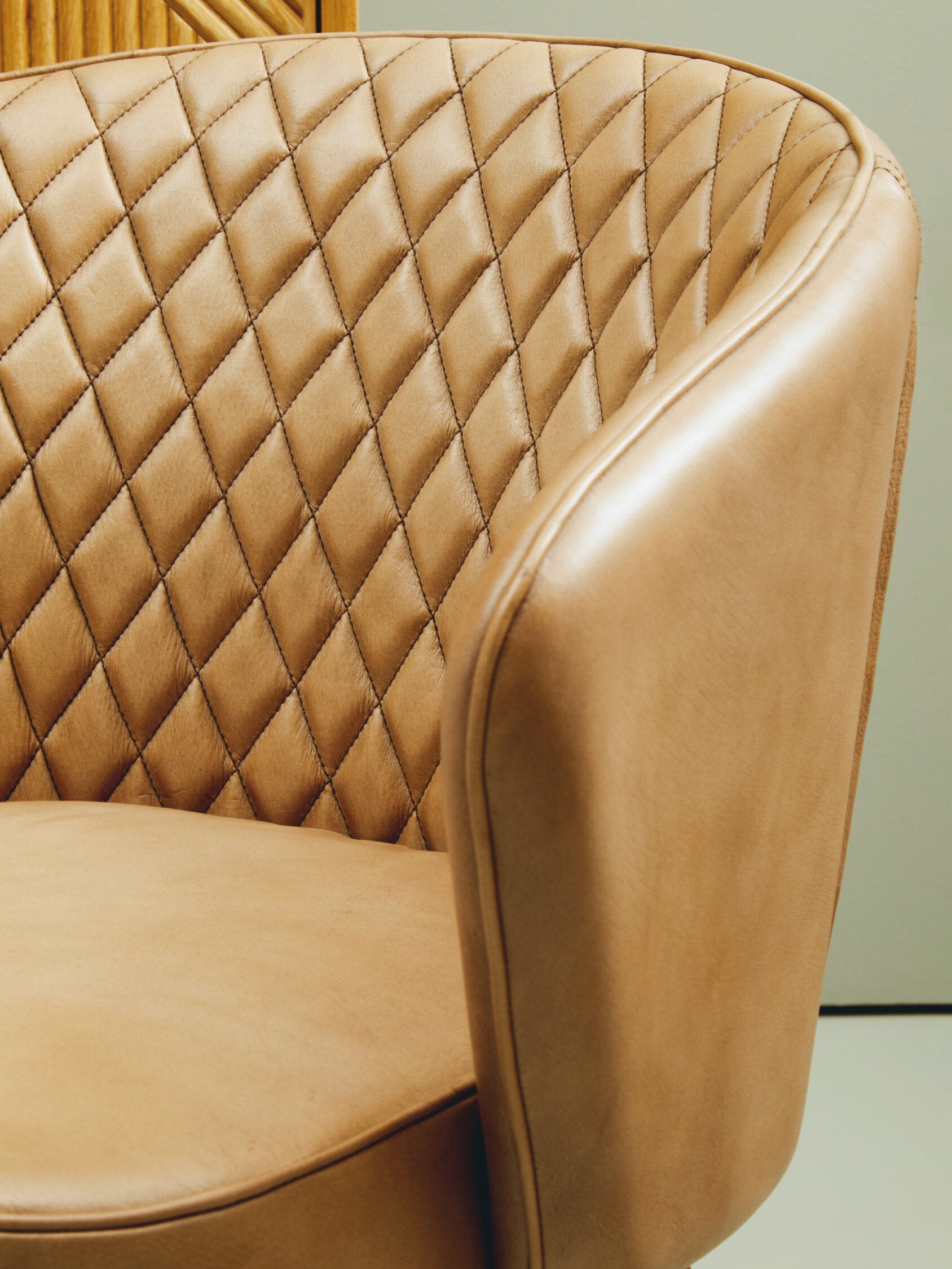 Buffalo Grey Leather Chair With Gold Finish Legs