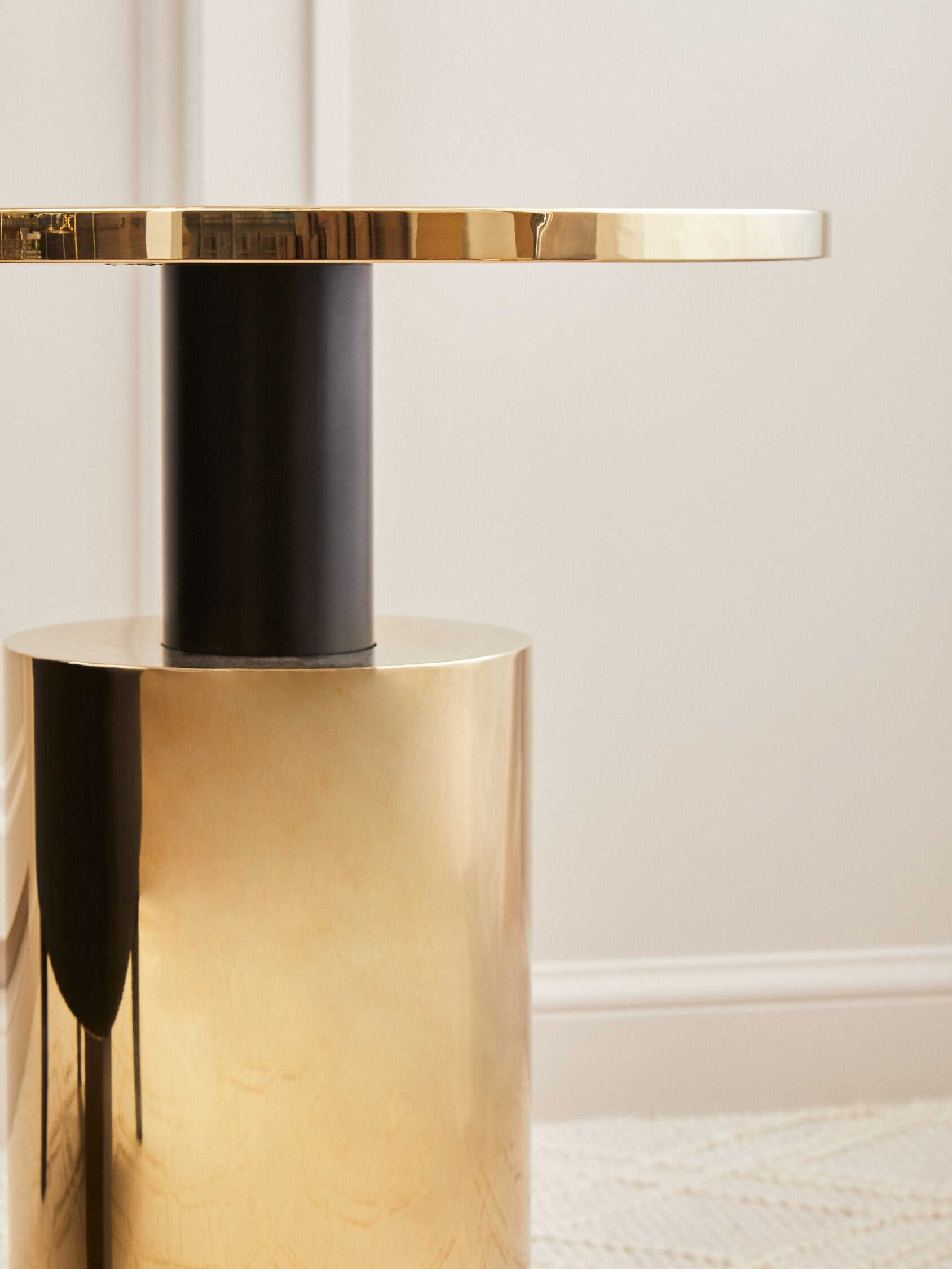 Oria Black Marble Effect Top and Gold Base Side Table