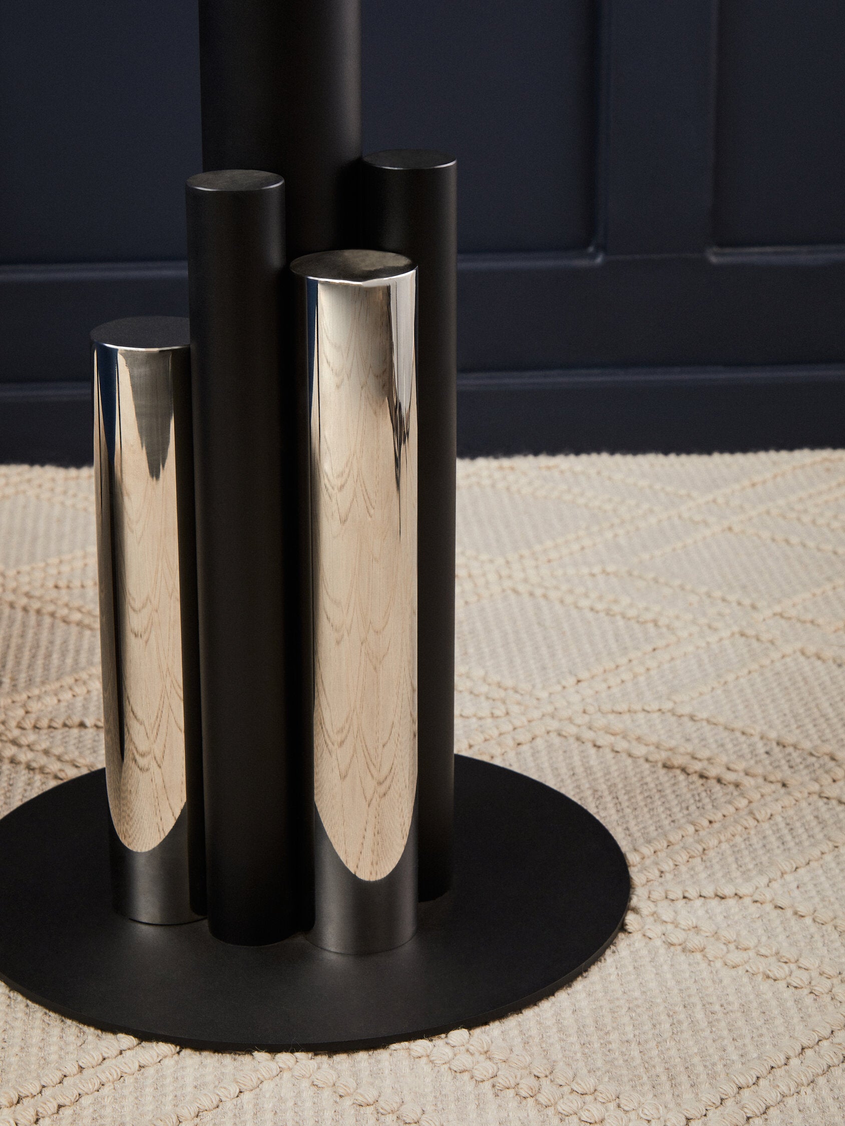 Oria Glass Silver And Black Base Side Table