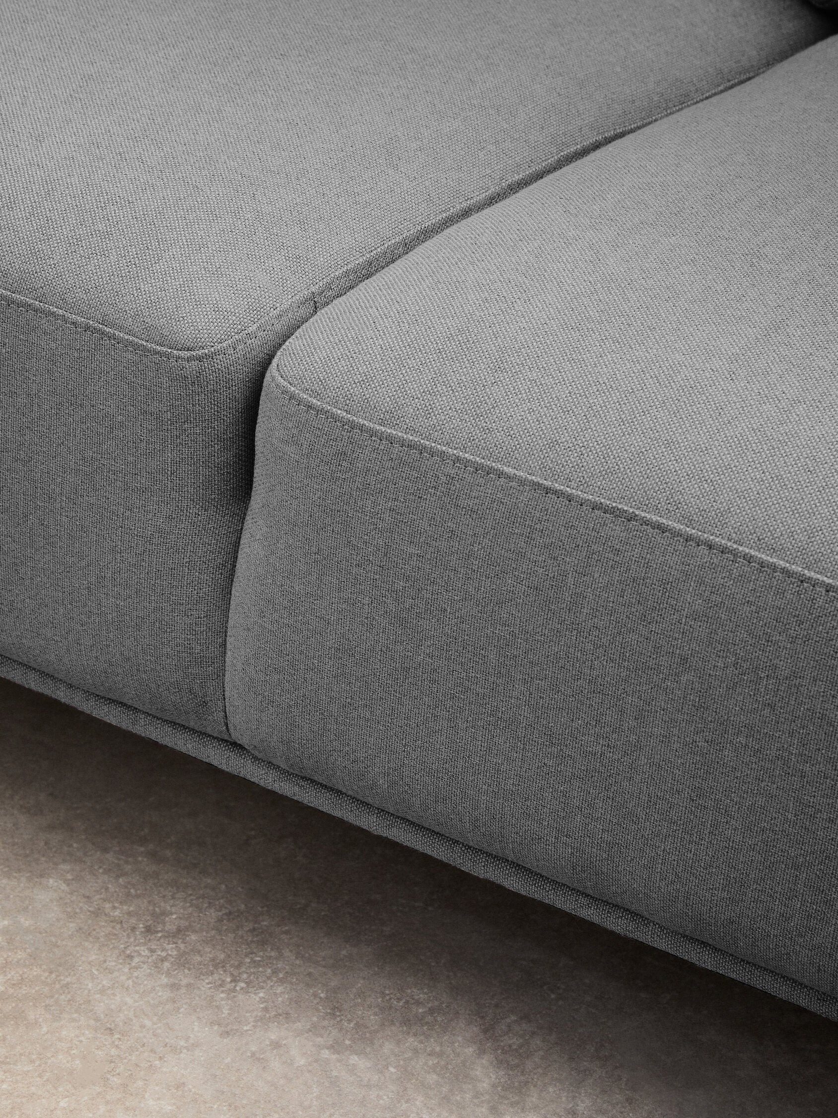 Toulon 3 Seat Grey Fabric Right Chaise Sofa
