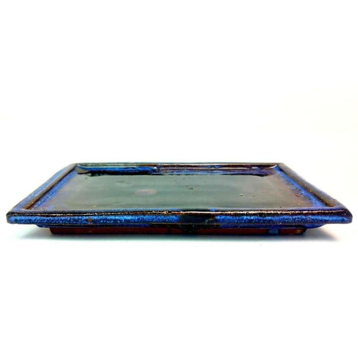 28cm Glazed Bonsai Pot Drip Tray | Rectangle | Blue | Luxury Home Accessories | Heulog Glow