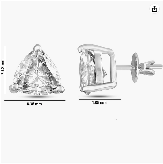 Brilliant Trillion 4.5mm 0.54 Carat Moissanite 925 Sterling Silver Earrings for Women