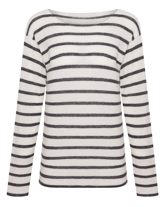 Striped Lightweight Knitted Wool & Cashmere Top