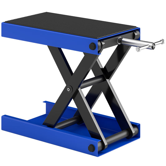 DURHAND 500KG Steel Motorbike Repair Lift X Frame Adjustment Jack, Blue