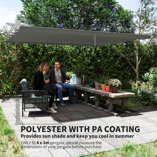 Outsunny Pergola Shade Cover Replacement Canopy for 4 x 3(m) Pergola