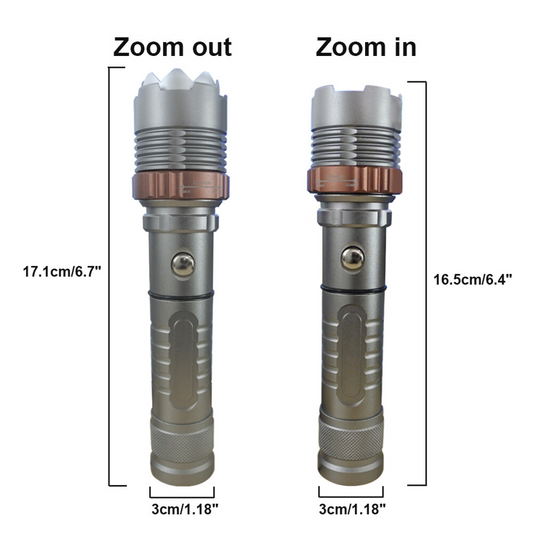 Rechargeable LED Flashlight Lamp 5-Modes Zoomable Hiking Camping Outdoor Torch +Battery+Charger