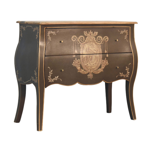 Artisan Furniture Solid Wood Coroner Chest, Greyish-Green Finish