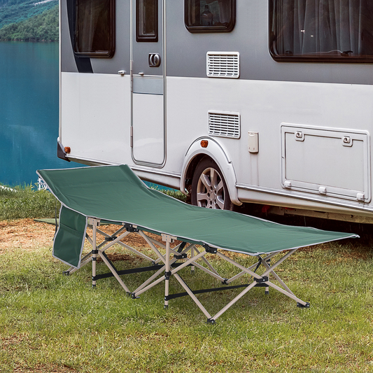 Single Portable Outdoor Military Sleeping Bed Camping Cot Green Outsunny