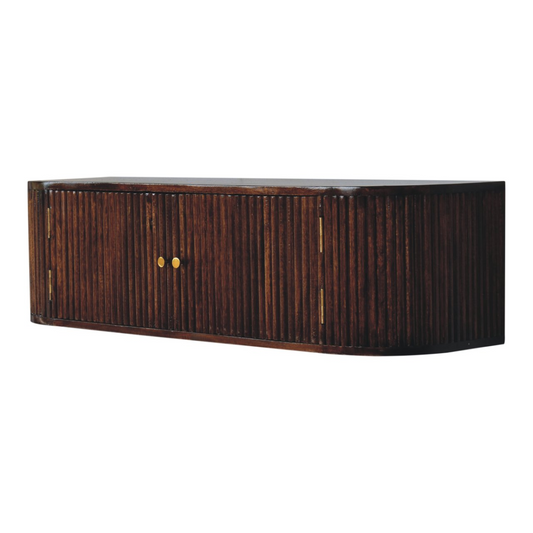 Artisan Furniture Solid Wood Chunky Chestnut Wall Mounted Console, Brown, 2 Doors