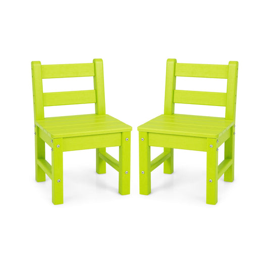 2 PCS Kids Indoor Outdoor Learning Chair with Backrest-Green