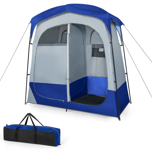 2 Rooms Privacy Shelter Tent with Removable Rain Fly-Blue