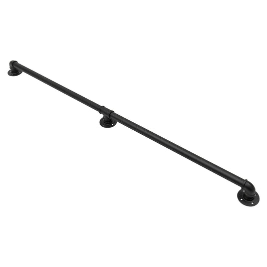 5ft/6.6ft Staircase Handrail Stepladder Stair Railing Wall-mounted Loft Pipe 2 Sections For Indoor And Outdoor