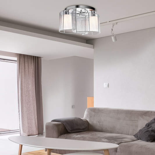 Modern Design Mini Style Flush Mount Ceiling Light with Flush Metal White