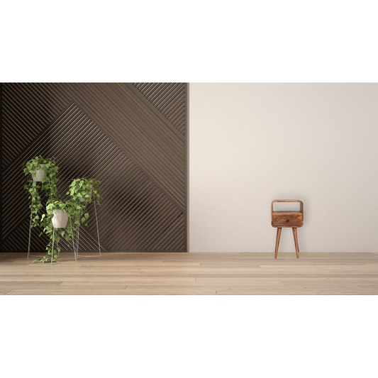 Artisan Furniture Solid Wood Mini Oakish Curve Open Bedside