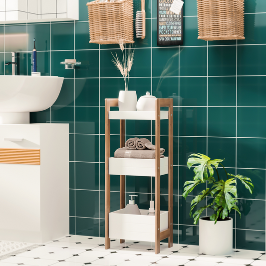 Bathroom Shelves, 3-Tier-Bamboo