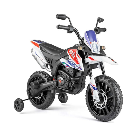 Xootz Aprilia 12V Electric Motorbike Ride On with Lithium Battery - White