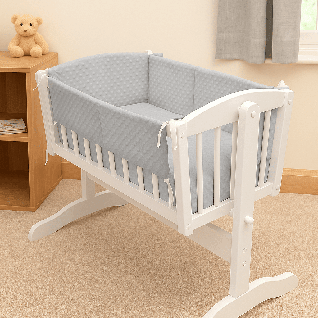 2pc Dimple Crib/Cradle Quilt & Bumper Bedding Set | Luxury Home Accessories | Heulog Glow
