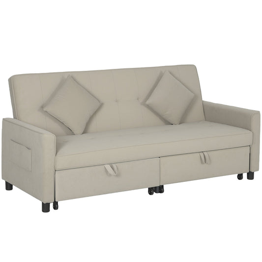 HOMCOM Reversible L-Shaped Sectional Sofa Bed with Cushions