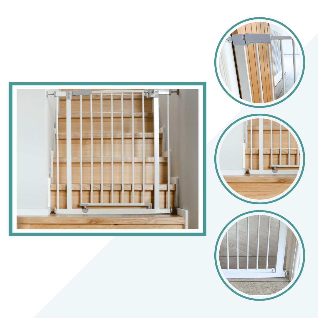 2x FYLO Baby Safety Stair Gate Pressure Fit Extra Wide | Luxury Home Accessories | Heulog Glow