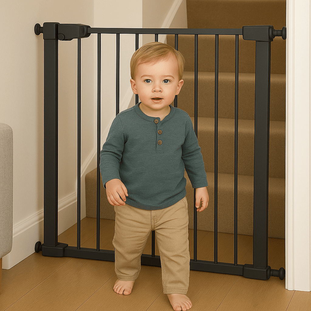 2x FYLO Baby Safety Stair Gate Pressure Fit Extra Wide - Grey | Luxury Home Accessories | Heulog Glow