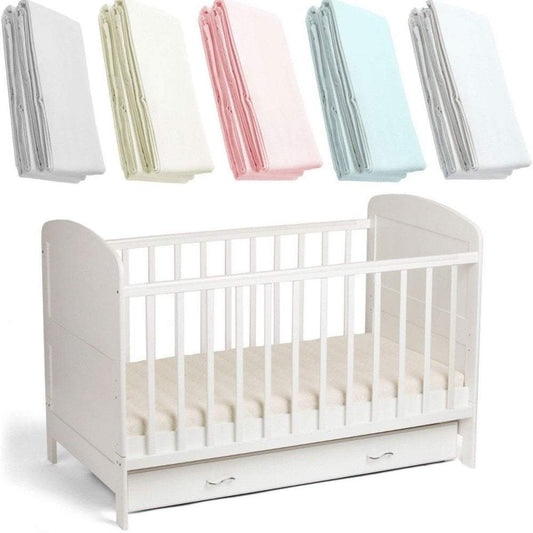 2x Spacesaver Cot Fitted Sheet 100% Cotton 100x52cm | Luxury Home Accessories | Heulog Glow