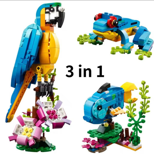 3-in-1 Parrot, Fish & Frog Bullding Set | Luxury Home Accessories | Heulog Glow