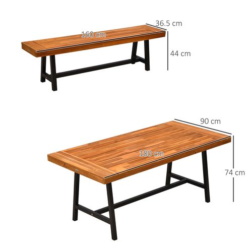 3 Pieces Acacia Wood Picnic Dining Set Outdoor Indoor Furniture Outsunny | Luxury Home Accessories | Heulog Glow
