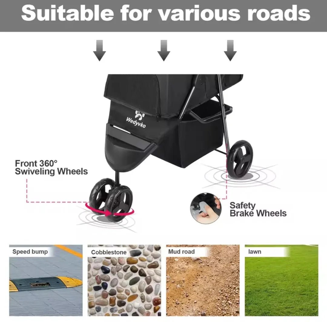 3 Wheel Dog Shack UK! Pushchair Stroller | Luxury Home Accessories | Heulog Glow