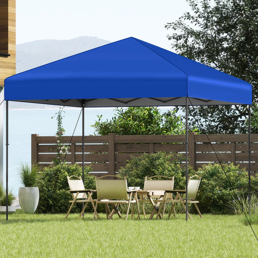 300 x 295 cm Pop up Canopy Tent with Portable Carrying Bag and Wind Ropes-Blue