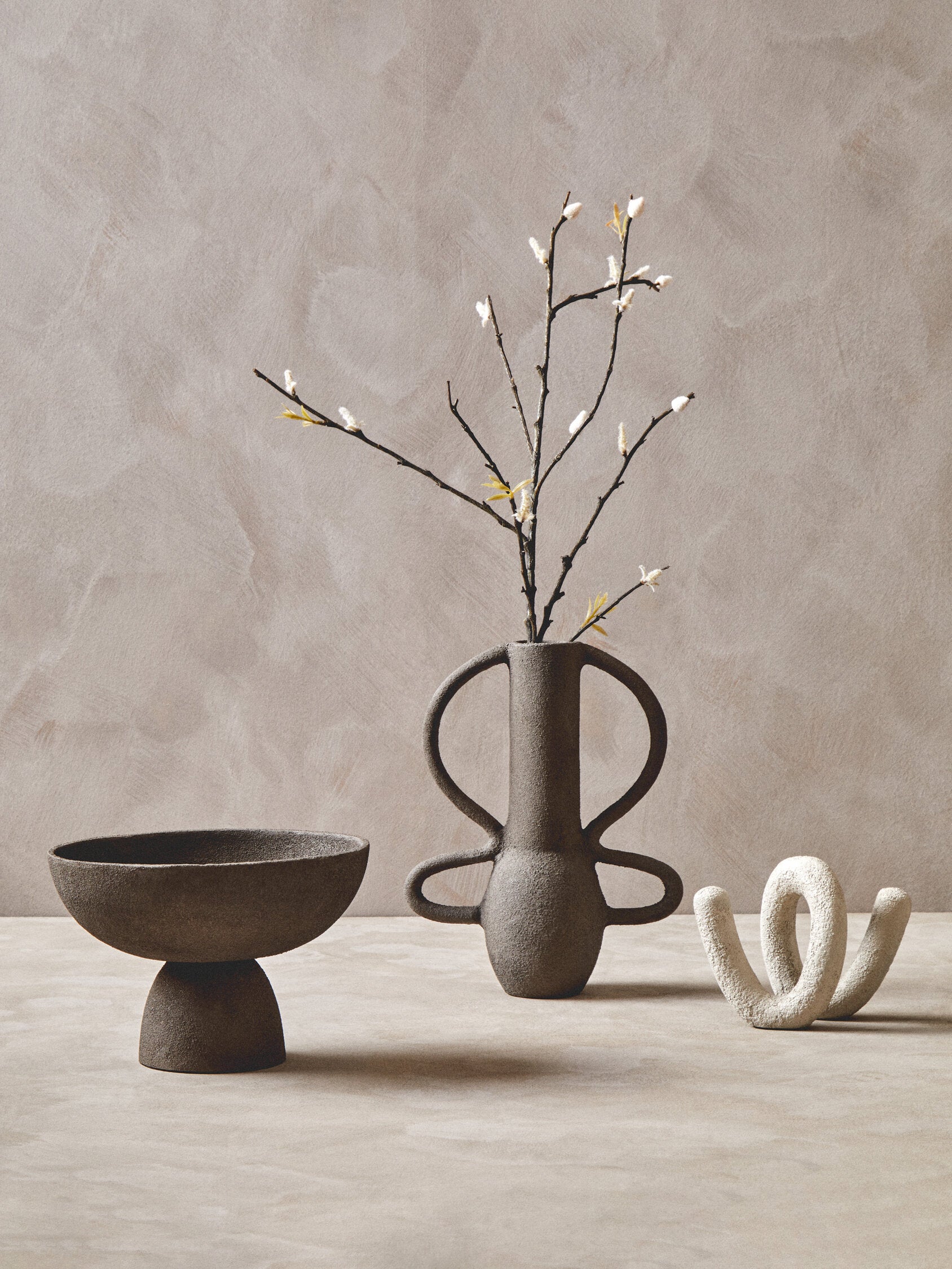 Deriva Small Textured Grey Vase