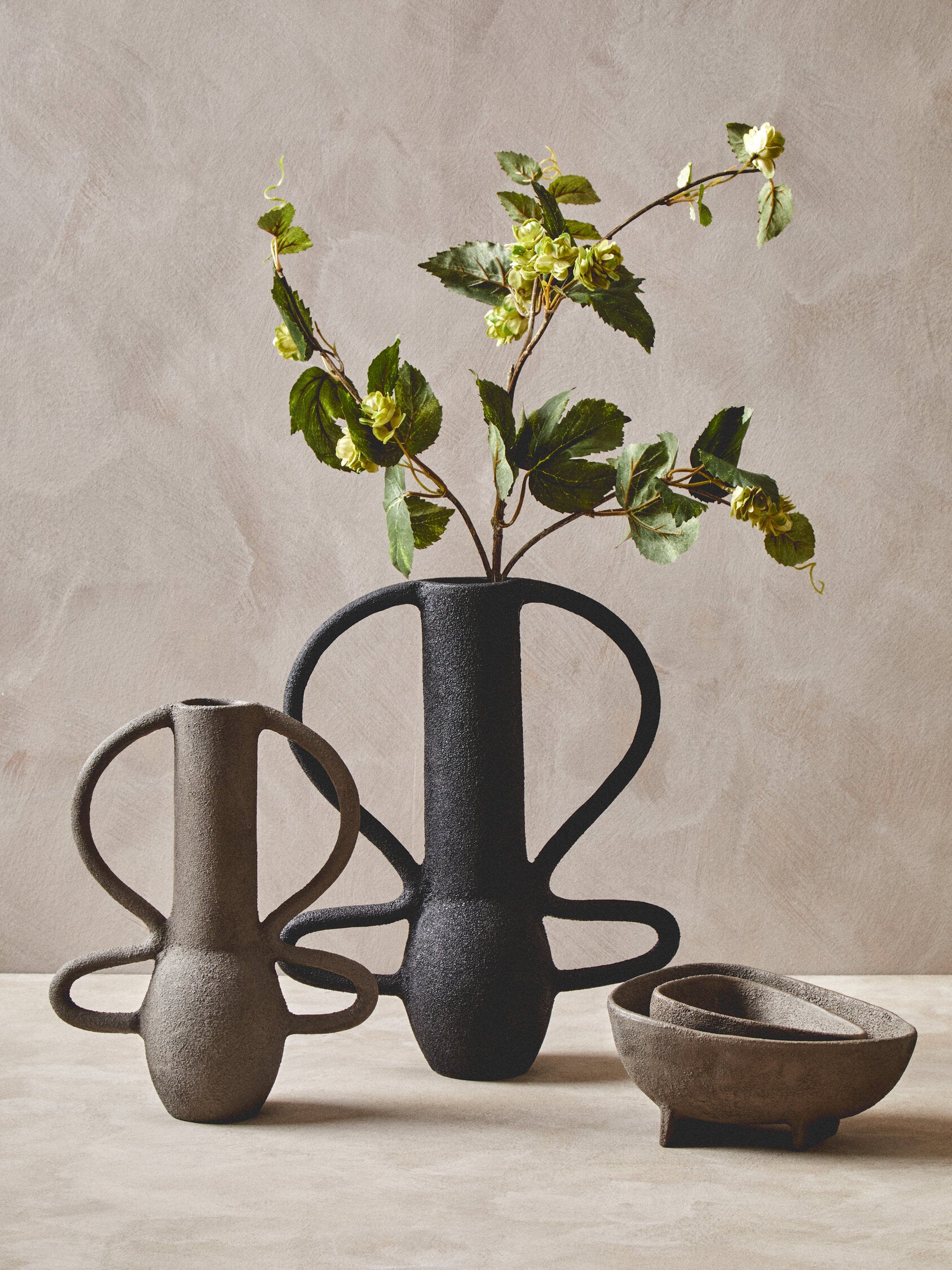 Deriva Small Textured Grey Vase