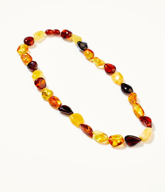 RAW Amber Multicolour Beaded Necklace 49cm