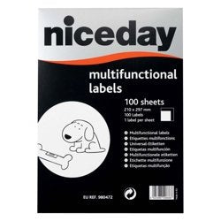 Niceday Laser Labels 99.1 x 67.7mm 8 Labels Per Sheet 100 Sheets Per Box