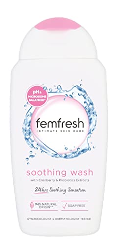 Femfresh Ultimate Care Soothing Wash, pH Balanced Feminine Wash with Hydrating Cranberry and Cornflower Extracts, Intimate Wash with Probiotics and Long-Lasting MULTIActif Complex