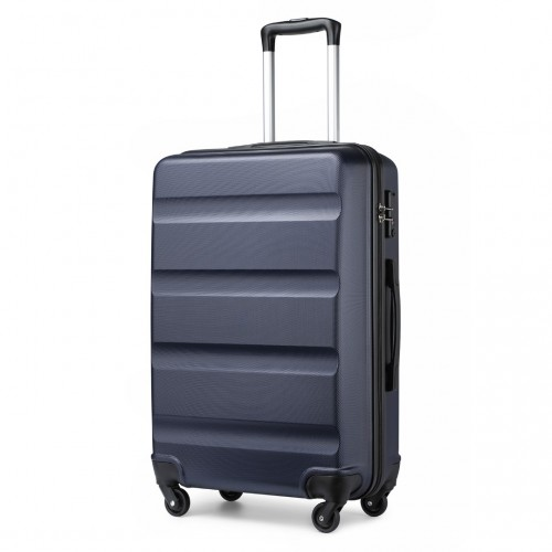 K2191L - Kono 24 Inch Check in Luggage - Streamlined ABS Hardshell Suitcase with Secure TSA Lock - Navy