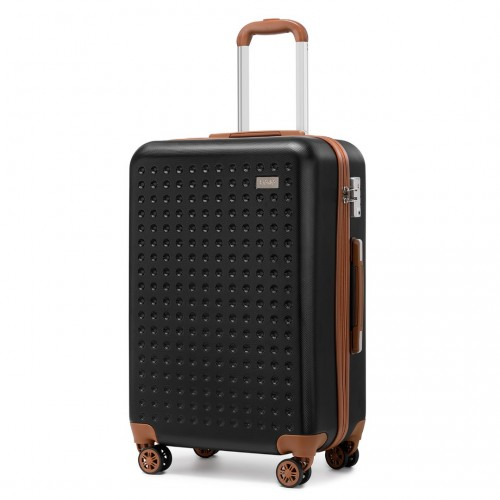 K2394L - Kono 28 Inch Flexible Hard Shell ABS Suitcase With TSA Lock - Black
