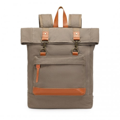 EB2303 - Kono Large Capacity Canvas Casual Travel Backpack - Khaki