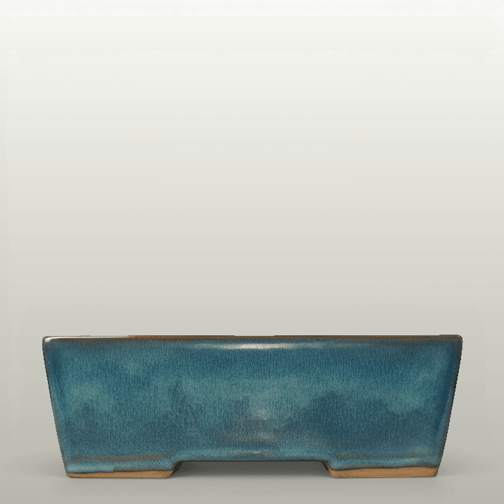 32cm Glazed Bonsai Pot | Rectangle | 32cm x 23cm x 9cm | Blue | Luxury Home Accessories | Heulog Glow