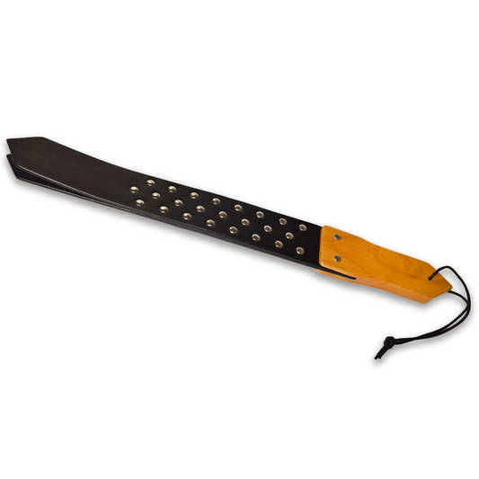 Prowler RED Leather and Wood Studded Paddle